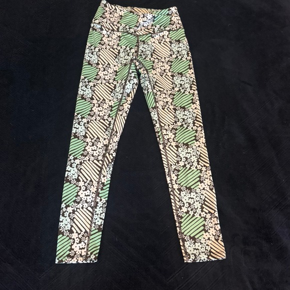 Free People Movement Pants - Free People Movement Leggings XS‎ Lose Control Daisy Check Activewear Green